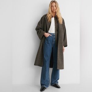 Mango Black and Gray Pea Coat